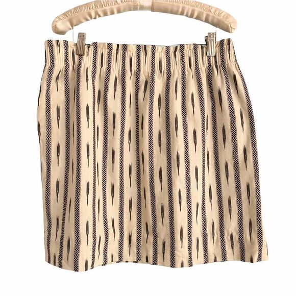 J. Crew Factory Ikat Skirt Navy and Ivory Cotton - Picture 1 of 7